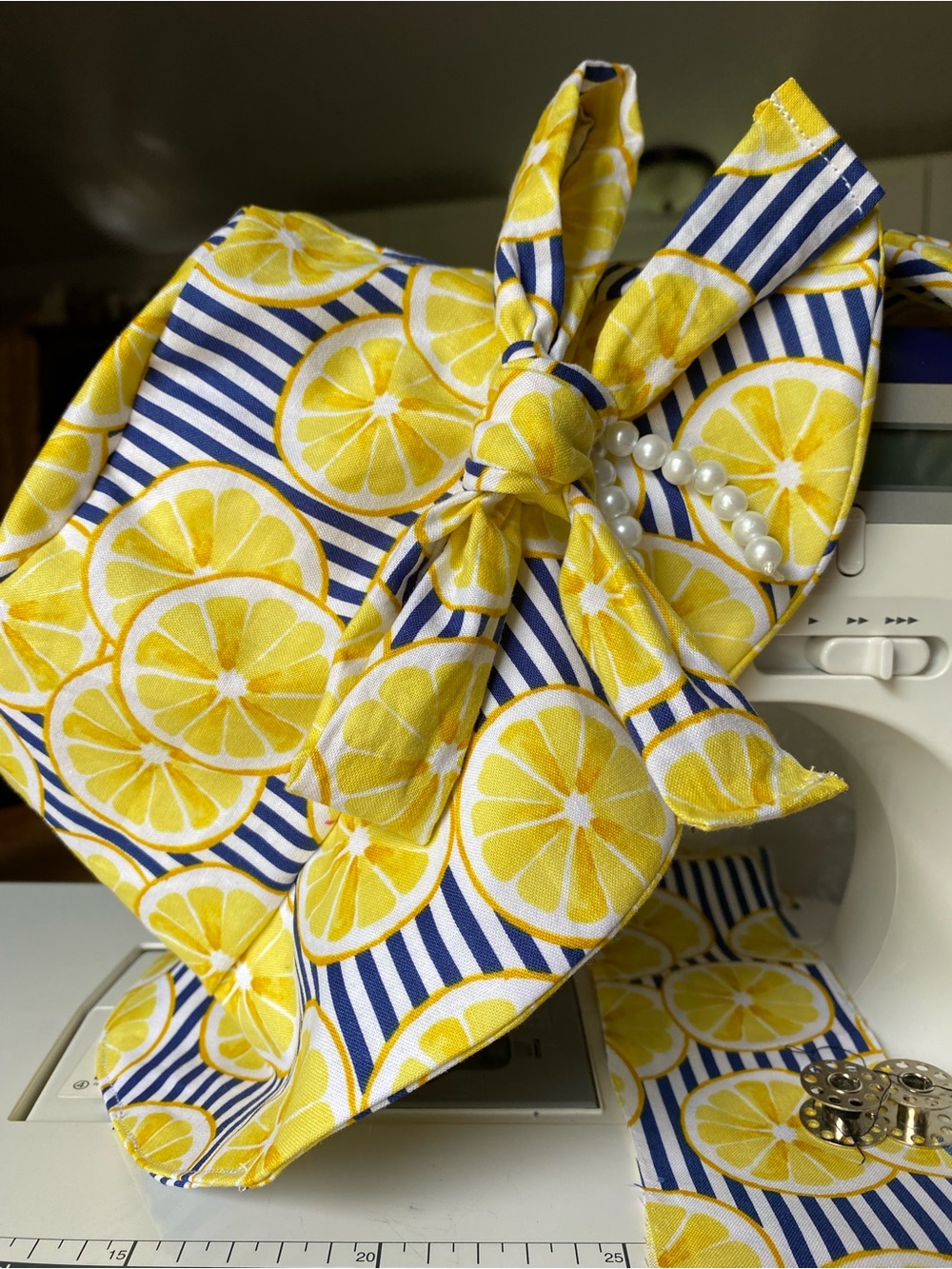 Mommy and Me Matching Sun Hats | Yellow Lemon Print - Picture 2 of 4
